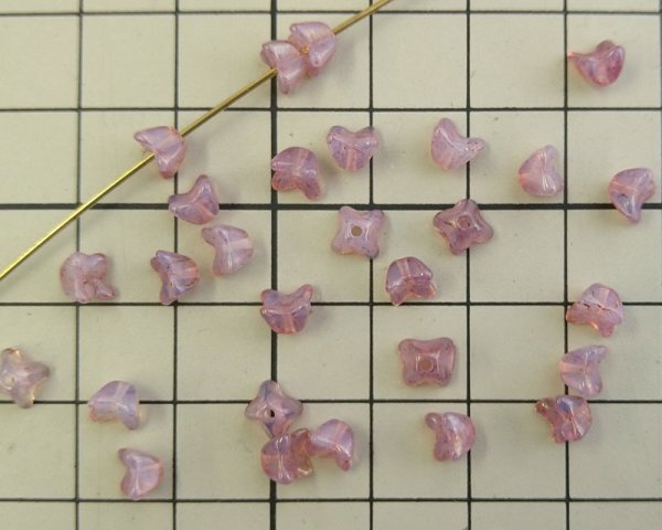 画像2: チェコガラスビーズ/ミニフラワー/ダスターピンクオパール(20個) (2)