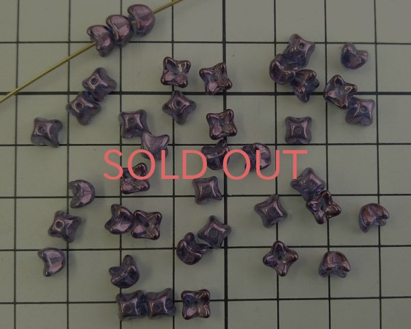画像2: チェコガラスビーズ/ミニフラワー/ラスターアメシスト(20個) (2)