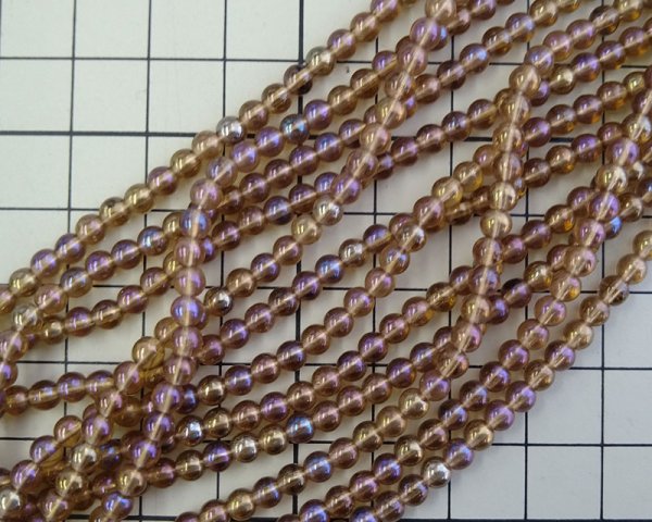 画像2: チェコガラスビーズ/ラウンド/ブラウンアイリス/約4mm(45個) (2)