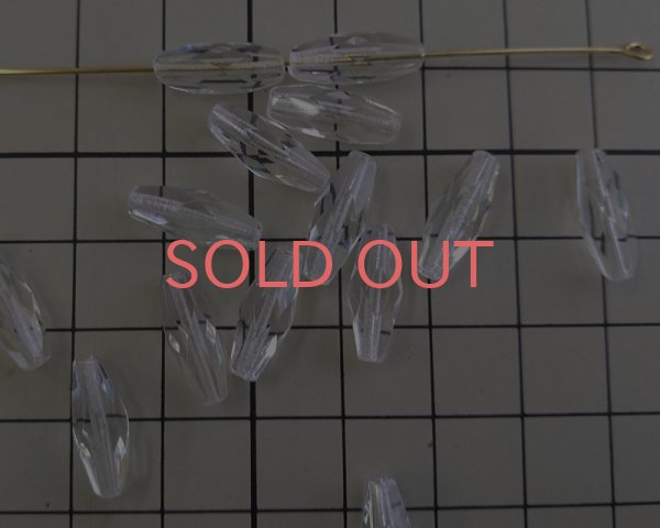 画像2: チェコガラスビーズ/ファイアポリッシュ/ロングオーバルクリスタル/約15×6mm(2個) (2)