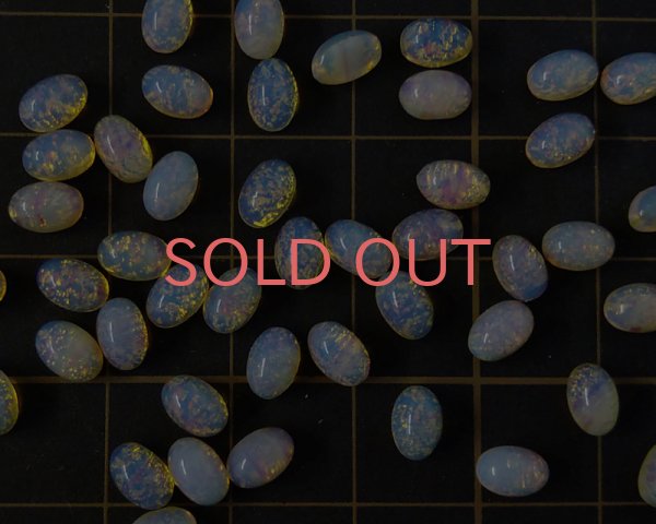 画像2: ヴィンテージ/チェコ/ガラス/ファイアオパール/6×4mm(2個) (2)