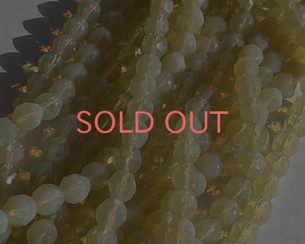 画像3: チェコガラスビーズ/ファイアポリッシュ/ライトイエローオパール/約6mm(10個) (3)