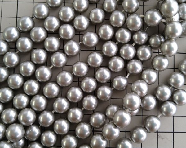 画像2: デッドストック/チェコガラスパール/約10mm/グレー(2個) (2)