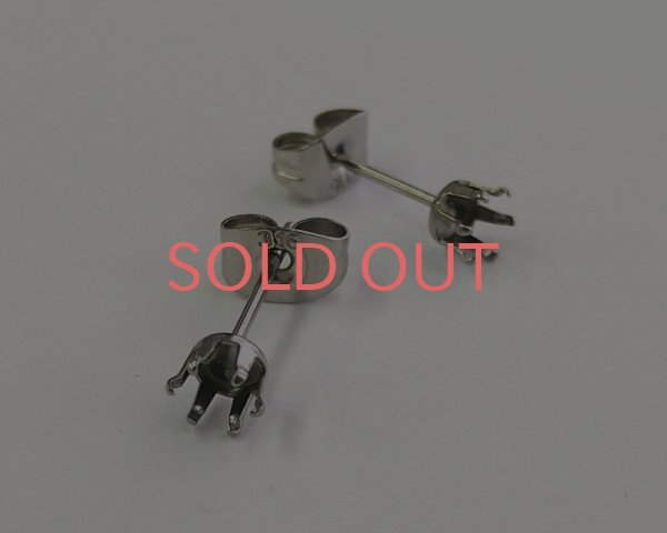 画像1: SUS316サージカルステンレス石座ピアス（１ペア） (1)