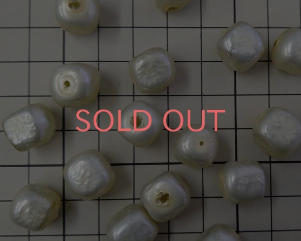 画像3: ヴィンテージ/日本/ガラスパール/バロックスクエア/約12mm(1個) (3)