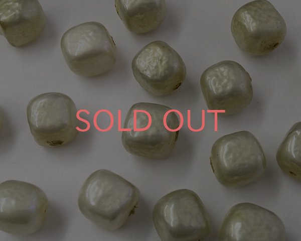 画像2: ヴィンテージ/日本/ガラスパール/バロックスクエア/約12mm(1個) (2)