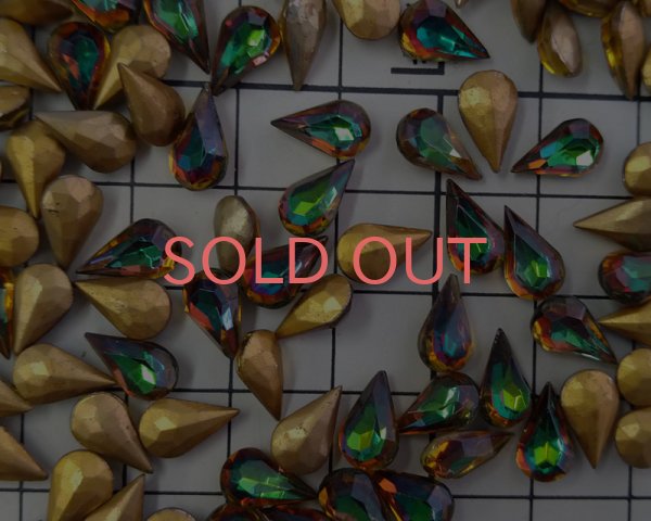 画像2: ヴィンテージ/チェコ/ガラス/ヴィトレイルダーク/10×6mm(1個) (2)