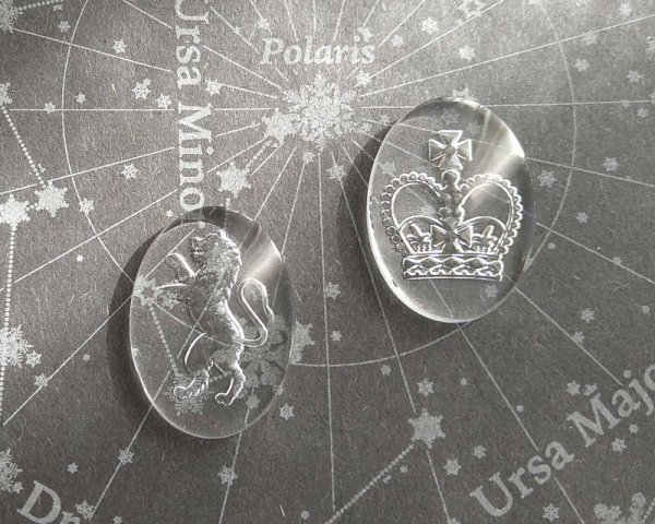 画像4: デッドストック/チェコ/ガラスカボション/クラウン/約25×18mm(1個） (4)