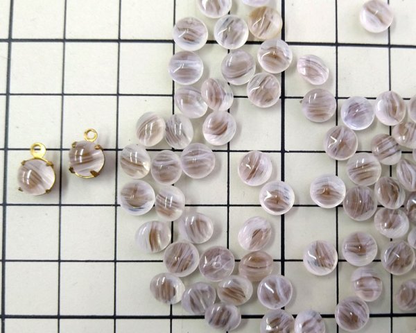 画像2:  ヴィンテージ/ドイツ/ガラス/パープルストライプ/29ss(2個) (2)