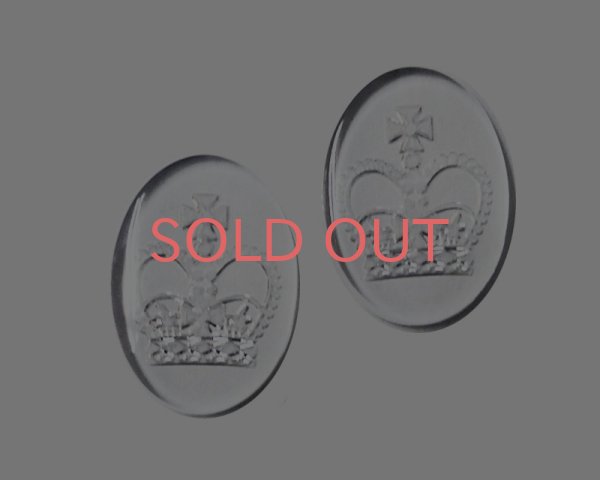 画像3: デッドストック/チェコ/ガラスカボション/クラウン/約25×18mm(1個） (3)