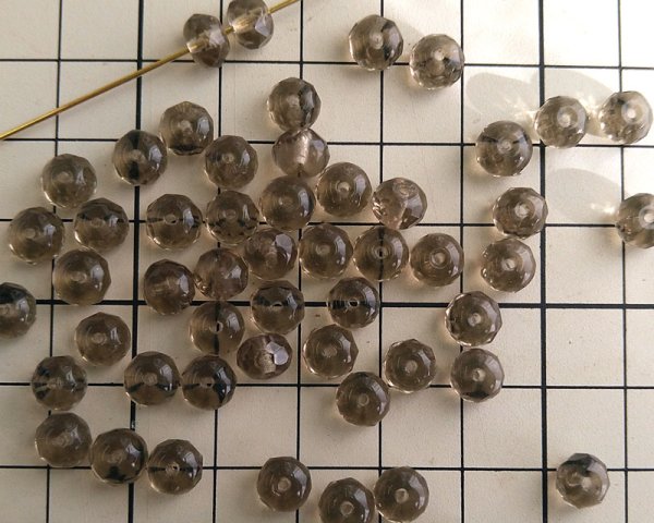 画像2: チェコガラスビーズ/ファイアポリッシュ/ボタン/ブラックダイヤモンド(10個) (2)