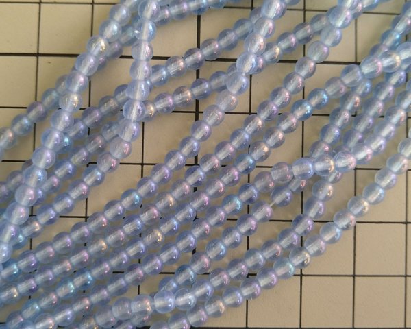 画像2: チェコガラスビーズ/ラウンド/ライトサファイアアイリス/約4mm(45個) (2)