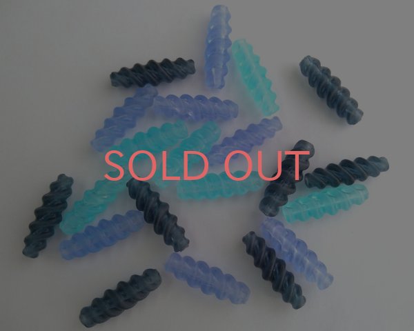 画像2: ヴィンテージ/ドイツ/プラスチック/スパイラルチューブ/アクアブルー(2個) (2)