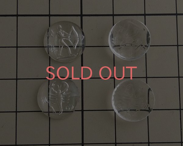 画像2: ヴィンテージ/チェコ/ガラスカボション/蠍座/約13mm(1個） (2)