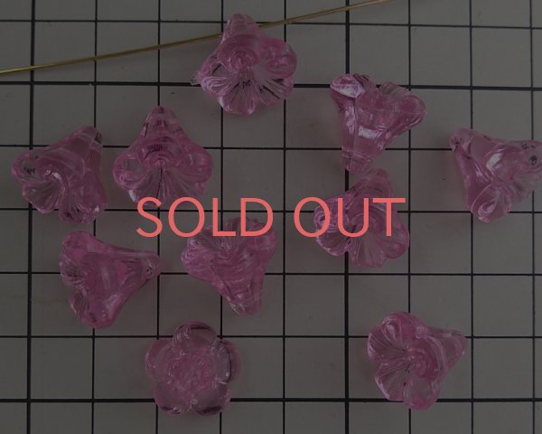 画像2: ヴィンテージ/ドイツ/ルーサイト/フラワードロップ/クリアピンク(1個) (2)