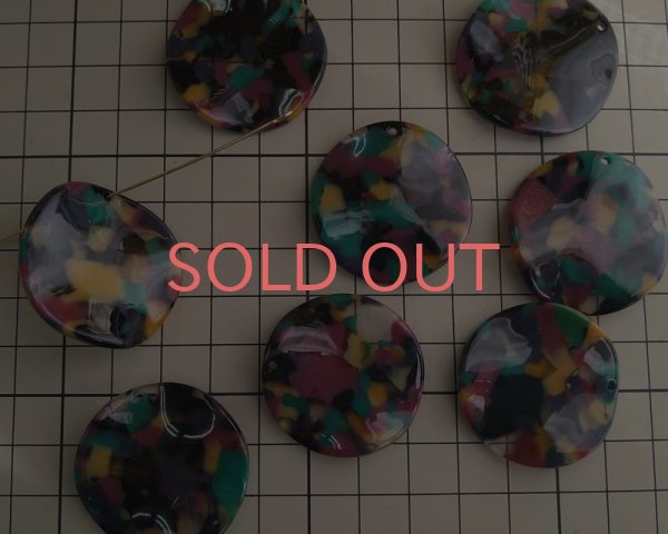 画像2: アクリル/ラウンドウェーブチャーム(1個) (2)