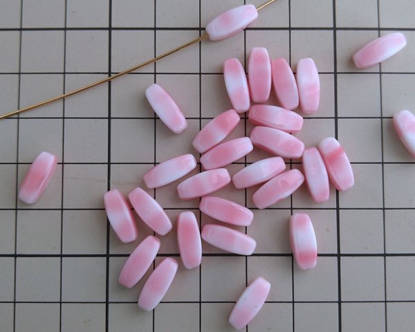 画像2: ヴィンテージ/ドイツ/スクエアチューブ/ピンクホワイト(2個) (2)