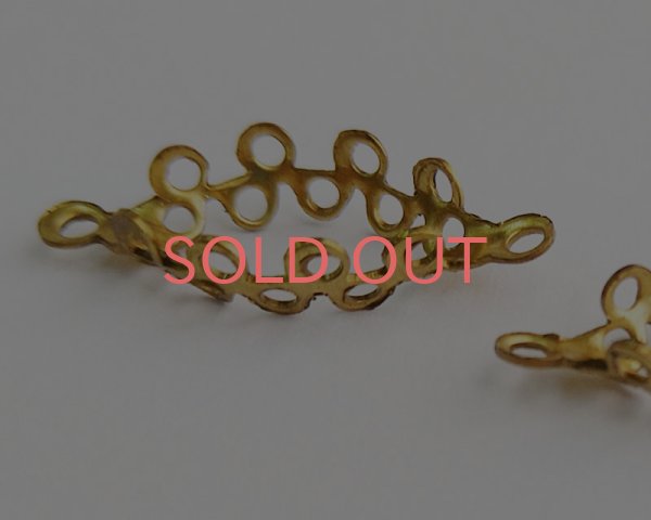 画像2: 15×7mm用/ブラスセッティングコネクター/レース(1個) (2)