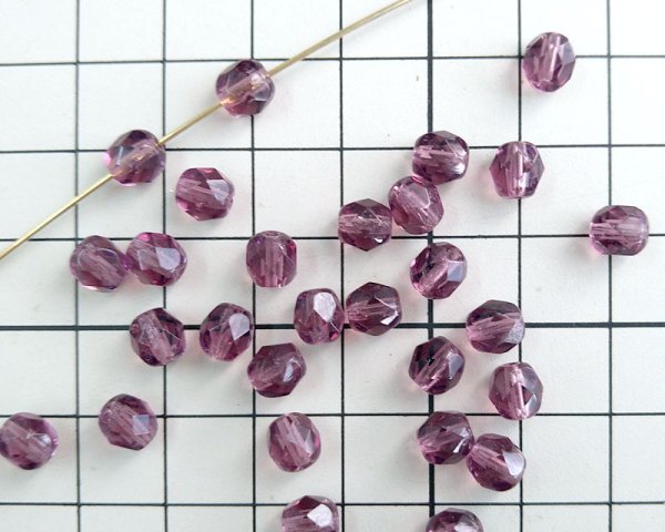 画像2: チェコガラスビーズ/ファイアポリッシュ/6mm/アメシスト(10個) (2)