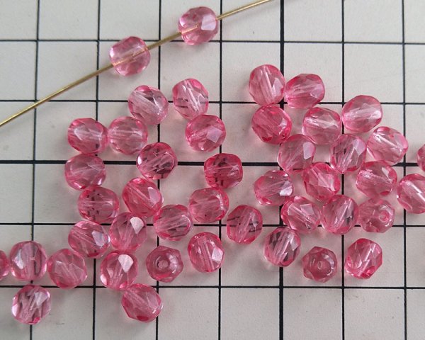 画像2: チェコガラスビーズ/ファイアポリッシュ/6mm/ローズミックス(10個） (2)
