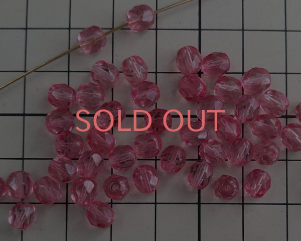 画像2: チェコガラスビーズ/ファイアポリッシュ/6mm/ローズミックス(10個） (2)