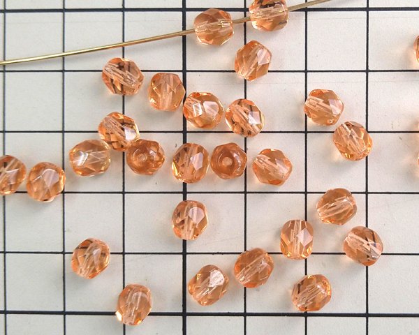 画像2: チェコガラスビーズ/ファイアポリッシュ/6mm/ロザリン(10個) (2)