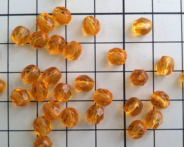 画像2: チェコガラスビーズ/ファイアポリッシュ/6mm/トパーズ(10個) (2)