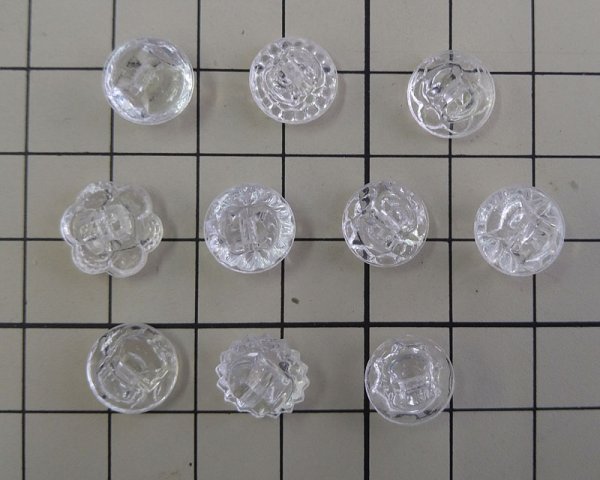 画像4: ヴィンテージ/日本/ガラスボタン/クリアA/約10mm（1個） (4)