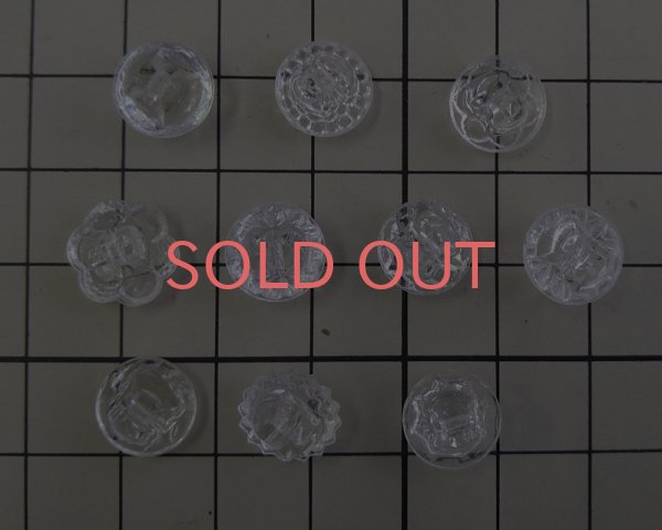 画像2: ヴィンテージ/日本/ガラスボタン/クリアC/約10mm(1個) (2)