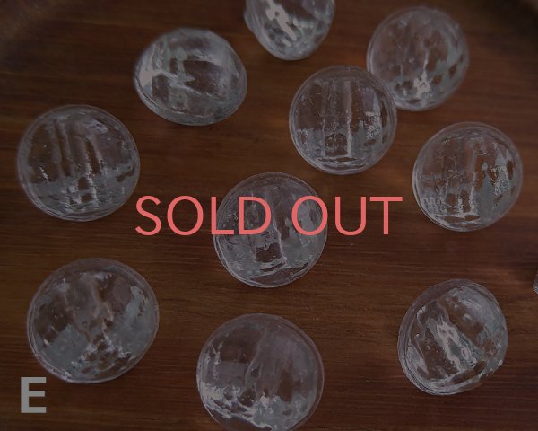 画像1: ヴィンテージ/日本/ガラスボタン/クリアE/約10mm（1個） (1)