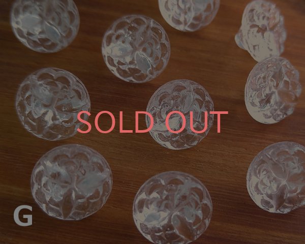 画像1: ヴィンテージ/日本/ガラスボタン/クリアG/約10mm（1個） (1)