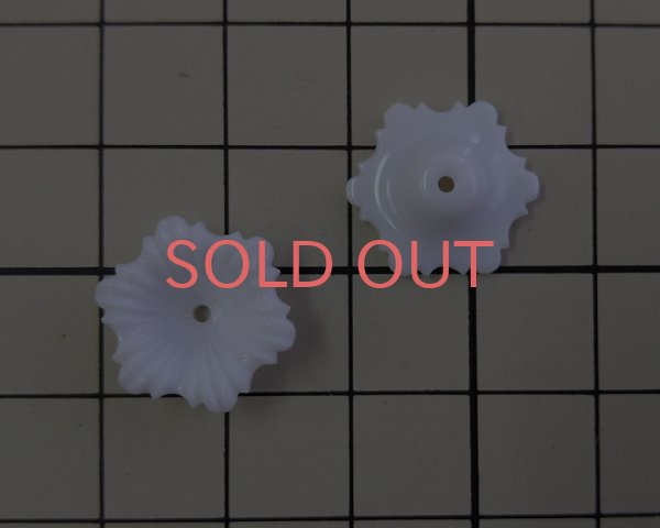 画像2: ヴィンテージ/ドイツ/プラスティック/フラワー020/ホワイト(2個) (2)