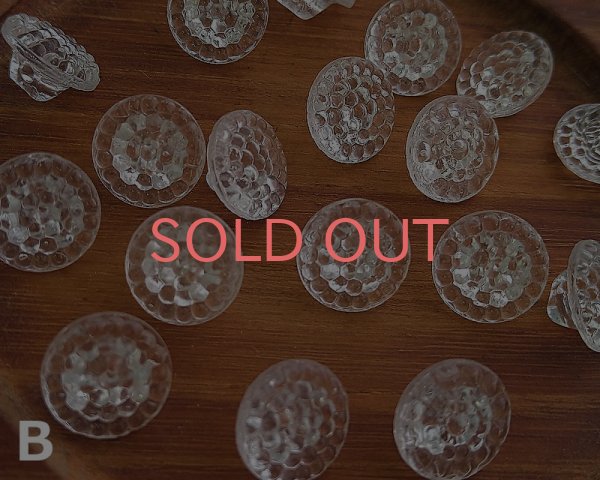 画像1: ヴィンテージ/日本/ガラスボタン/クリアB/約10mm（1個） (1)