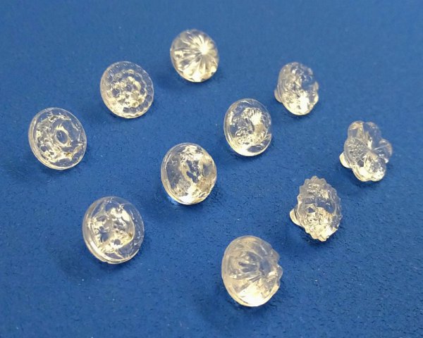 画像3: ヴィンテージ/日本/ガラスボタン/クリアA/約10mm（1個） (3)