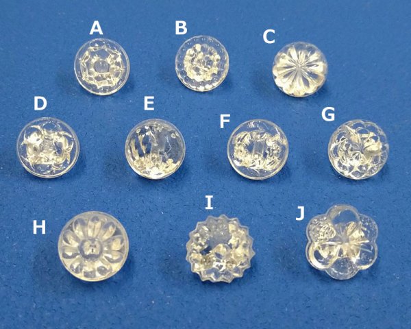 画像2: ヴィンテージ/日本/ガラスボタン/クリアA/約10mm（1個） (2)