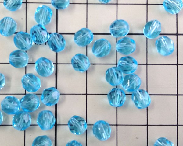 画像2: チェコガラスビーズ/ファイアポリッシュ/6mm/アクアマリン(10個) (2)