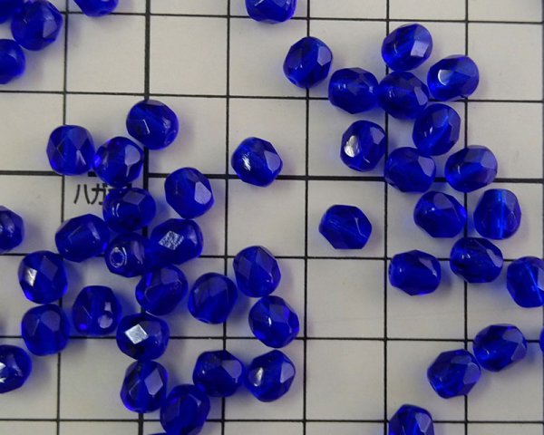 画像2: チェコガラスビーズ/ファイアポリッシュ/6mm/コバルトブルー(10個) (2)