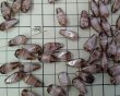 画像2: チェコガラスビーズ/ツイストドロップ/パープルブラウンストライプ/約18×7mm（2個） (2)