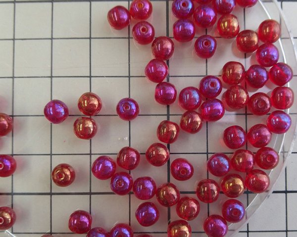 画像3: チェコガラスビーズ/ラウンド/レッドアイリス/6mm(10個) (3)
