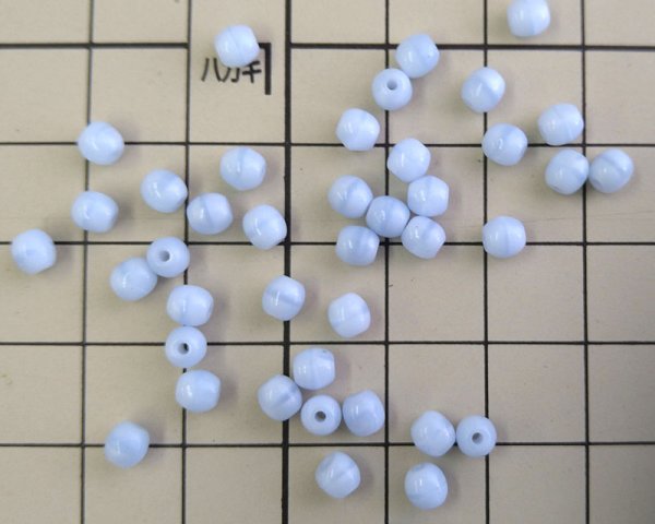画像3: チェコガラスビーズ/ミニバレル/約4mm/ベビーブルーマーブル(30個) (3)
