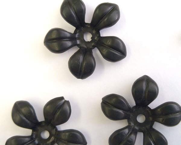画像3: ヴィンテージ/ドイツ/プラスティック/フラワーFL/ブラック(2個) (3)