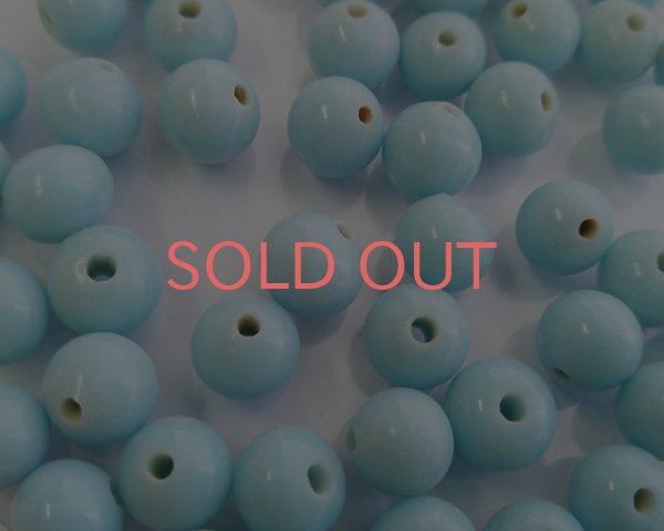 画像3: ヴィンテージ/日本/ランプワークビーズ/ベビーブルー/ラウンド(6個) (3)
