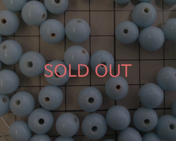 画像2: ヴィンテージ/日本/ランプワークビーズ/ベビーブルー/ラウンド(6個) (2)