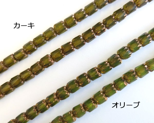 画像3: チェコガラスビーズ/アンティークスタイルオクタゴナル/マットカーキ/約6×5mm(10個) (3)