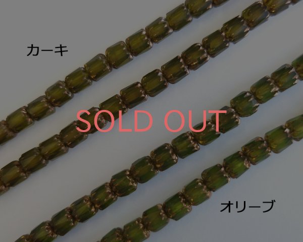 画像2: チェコガラスビーズ/アンティークスタイルオクタゴナル/マットオリーブ/約6×5mm（10個） (2)