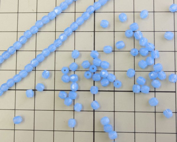 画像2: チェコガラスビーズ/ファイアポリッシュラウンド/ブルーオパール/約4mm(20個) (2)