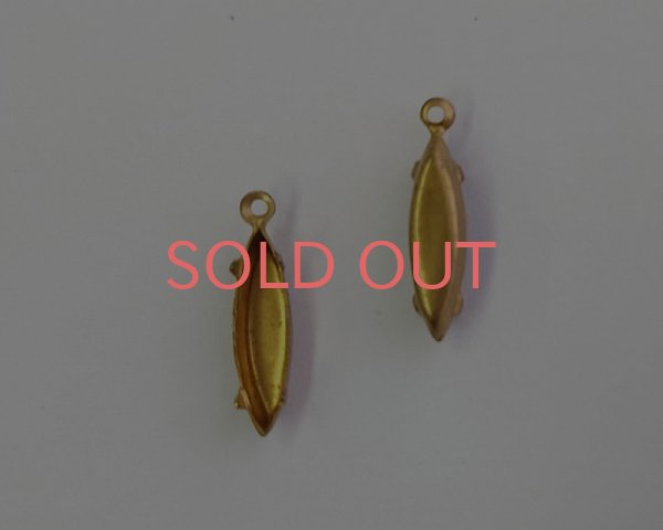 画像1: 15×4mm用/ブラスセッティングクローズドバック(1個) (1)