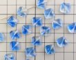 画像2: チェコガラスビーズ/フラットスクエア/約12mm/クリア×ブルー(2個） (2)