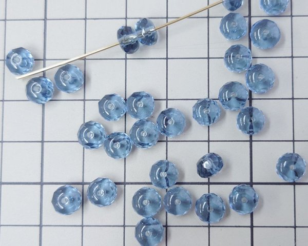 画像2: チェコガラスビーズ/ファイアポリッシュ/ボタン/モンタナ(10個) (2)