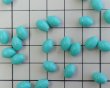 画像2: ヴィンテージ/ドイツ/ガラス/オーバル/オペークターコイズ/約8×6mm(2個) (2)